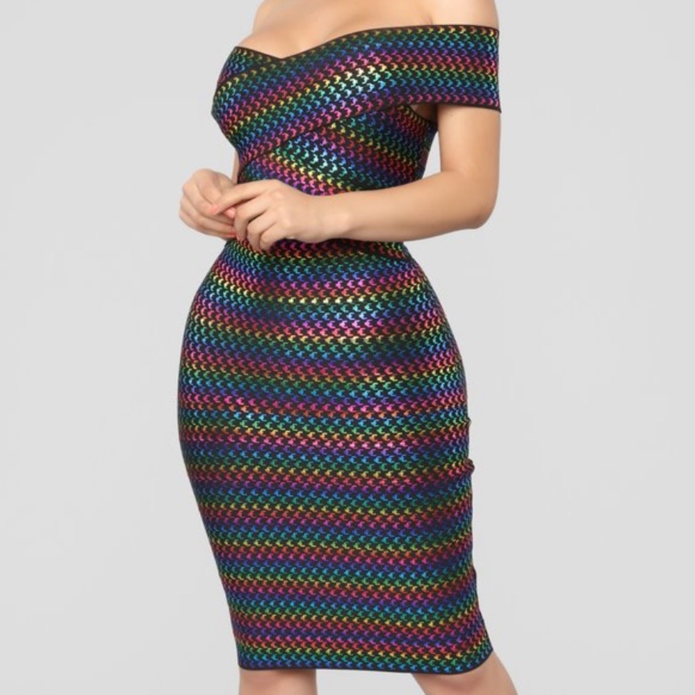 Perfect NYE Dress - WOW Multicolor Bandage Dress